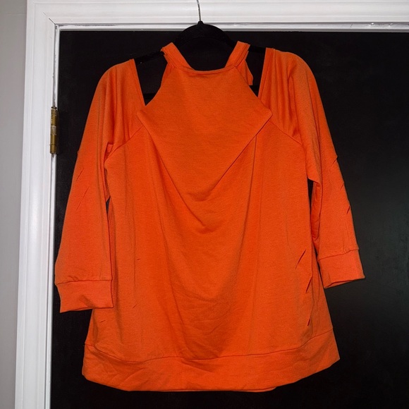 Halloween Women's Top with Shoulder Cut Outs - Picture 2 of 4